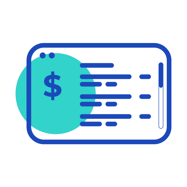 Pictogram of a bank account statement